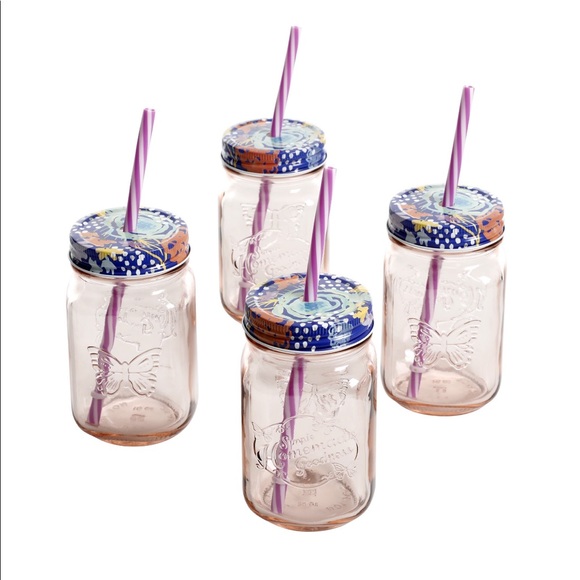 Pioneer Woman Glass Mason Rosewater Jars - Picture 2 of 9